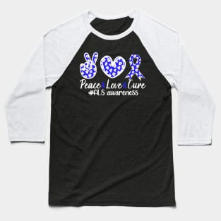 Als Awareness Peace Love Cure Baseball T-Shirt